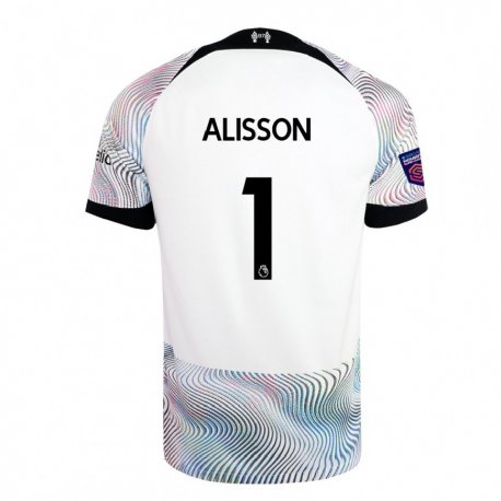 Kandiny Homme Maillot Alisson #1 Blanc Coloré Tenues Extérieur 2022/23 T-shirt