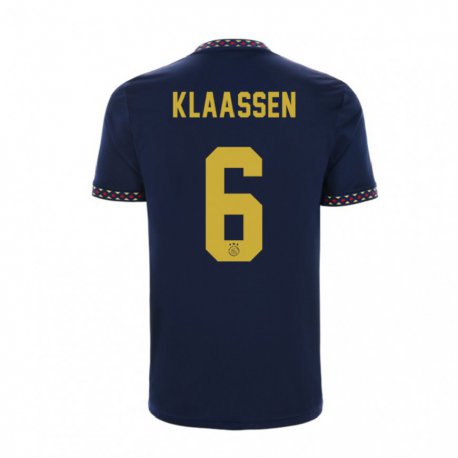 Kandiny Homme Maillot Davy Klaassen #6 Bleu Foncé Tenues Extérieur 2022/23 T-Shirt
