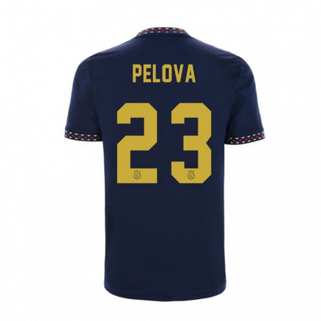 Kandiny Homme Maillot Victoria Pelova #23 Bleu Foncé Tenues Extérieur 2022/23 T-Shirt