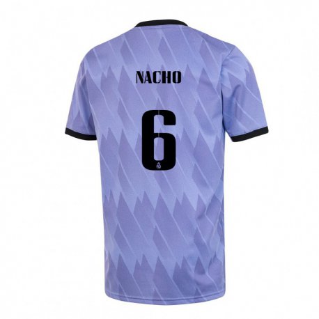 Kandiny Homme Maillot Nacho Fernandez #6 Violet Noir Tenues Extérieur 2022/23 T-Shirt
