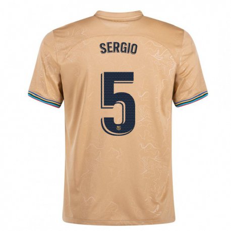 Kandiny Homme Maillot Sergio Busquets #5 Or Tenues Extérieur 2022/23 T-Shirt