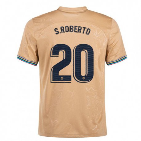 Kandiny Homme Maillot Sergi Roberto #20 Or Tenues Extérieur 2022/23 T-Shirt