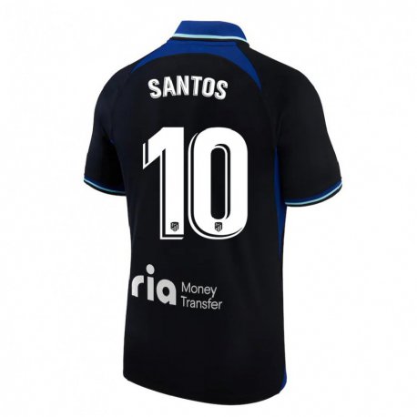 Kandiny Homme Maillot Leicy Santos #10 Noir Blanc Bleu Tenues Extérieur 2022/23 T-shirt