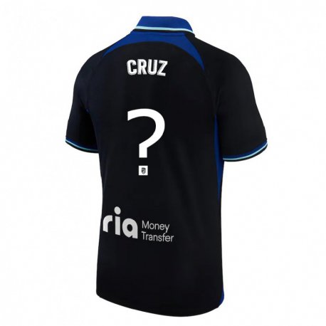 Kandiny Homme Maillot Alberto Cruz #0 Noir Blanc Bleu Tenues Extérieur 2022/23 T-shirt