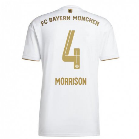 Kandiny Homme Maillot Liam Morrison #4 Blanc Or Tenues Extérieur 2022/23 T-Shirt