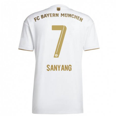 Kandiny Homme Maillot Mamin Sanyang #7 Blanc Or Tenues Extérieur 2022/23 T-Shirt