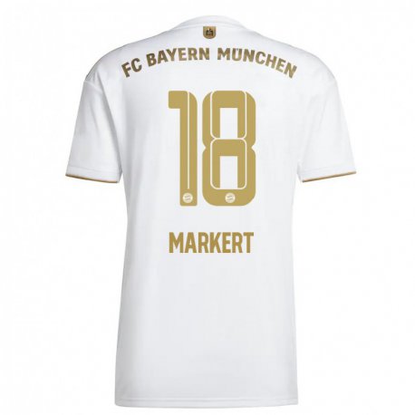 Kandiny Homme Maillot Leon Markert #18 Blanc Or Tenues Extérieur 2022/23 T-Shirt