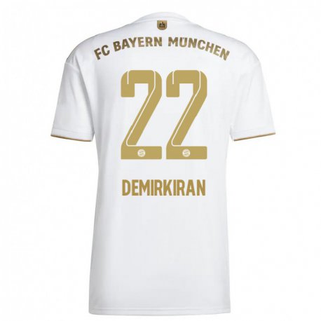 Kandiny Homme Maillot Ediz Demirkiran #22 Blanc Or Tenues Extérieur 2022/23 T-Shirt