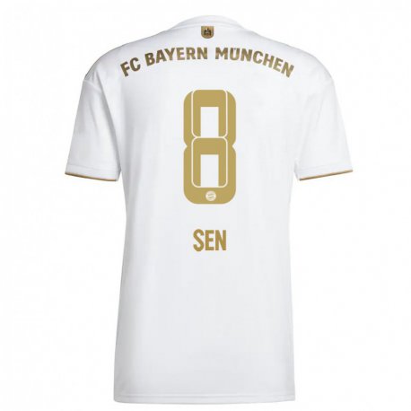 Kandiny Homme Maillot Salih Sen #8 Blanc Or Tenues Extérieur 2022/23 T-Shirt
