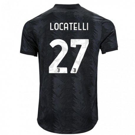 Kandiny Homme Maillot Manuel Locatelli #27 Noir Foncé Tenues Extérieur 2022/23 T-Shirt