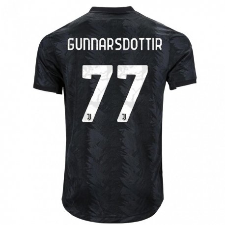 Kandiny Homme Maillot Sara Bjork Gunnarsdottir #77 Noir Foncé Tenues Extérieur 2022/23 T-Shirt