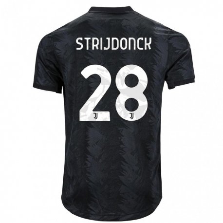 Kandiny Homme Maillot Bayron Strijdonck #28 Noir Foncé Tenues Extérieur 2022/23 T-Shirt