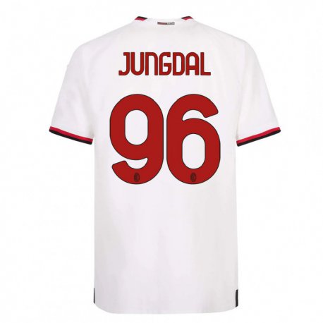 Kandiny Homme Maillot Andreas Jungdal #96 Blanc Rouge Tenues Extérieur 2022/23 T-Shirt