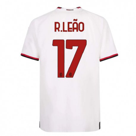 Kandiny Homme Maillot Rafael Leao #17 Blanc Rouge Tenues Extérieur 2022/23 T-shirt