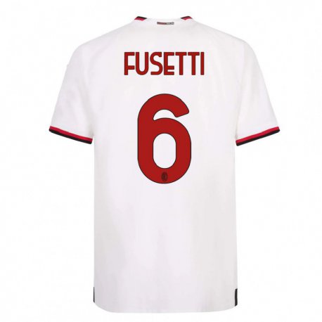 Kandiny Homme Maillot Laura Fusetti #6 Blanc Rouge Tenues Extérieur 2022/23 T-Shirt