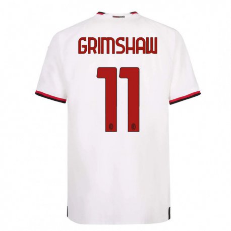 Kandiny Homme Maillot Christy Grimshaw #11 Blanc Rouge Tenues Extérieur 2022/23 T-Shirt