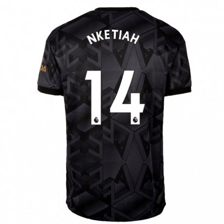 Kandiny Homme Maillot Eddie Nketiah #14 Gris Noir Tenues Extérieur 2022/23 T-shirt