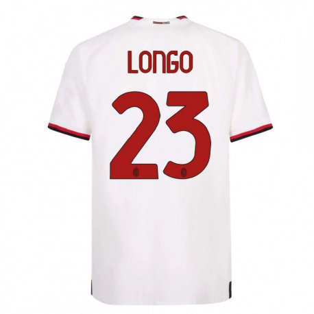Kandiny Homme Maillot Miriam Longo #23 Blanc Rouge Tenues Extérieur 2022/23 T-Shirt
