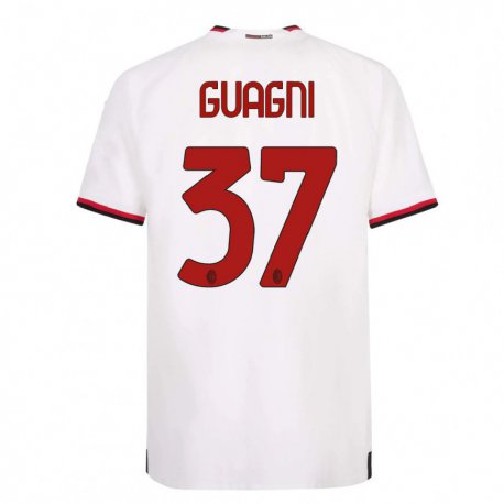 Kandiny Homme Maillot Alia Guagni #37 Blanc Rouge Tenues Extérieur 2022/23 T-Shirt