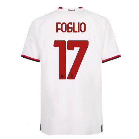 Kandiny Homme Maillot Christian Foglio #17 Blanc Rouge Tenues Extérieur 2022/23 T-shirt