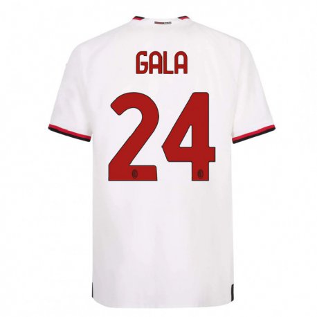 Kandiny Homme Maillot Antonio Gala #24 Blanc Rouge Tenues Extérieur 2022/23 T-Shirt
