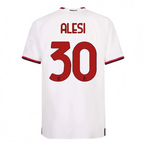 Kandiny Homme Maillot Gabriele Alesi #30 Blanc Rouge Tenues Extérieur 2022/23 T-Shirt