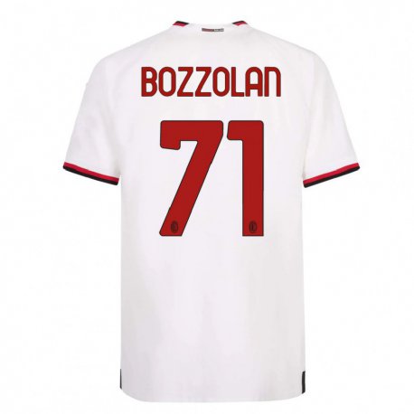 Kandiny Homme Maillot Andrea Bozzolan #71 Blanc Rouge Tenues Extérieur 2022/23 T-Shirt