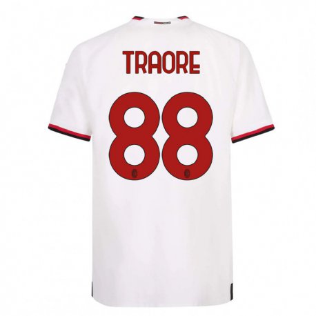 Kandiny Homme Maillot Chaka Traore #88 Blanc Rouge Tenues Extérieur 2022/23 T-Shirt
