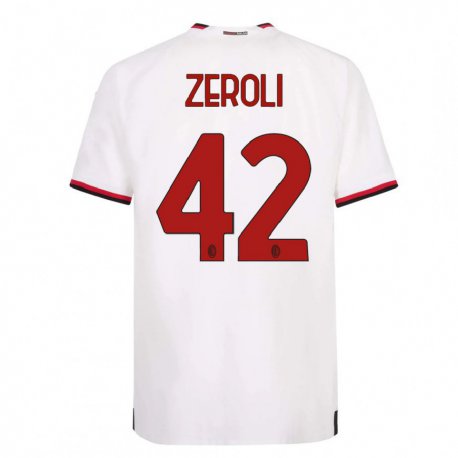 Kandiny Homme Maillot Kevin Zeroli #42 Blanc Rouge Tenues Extérieur 2022/23 T-shirt
