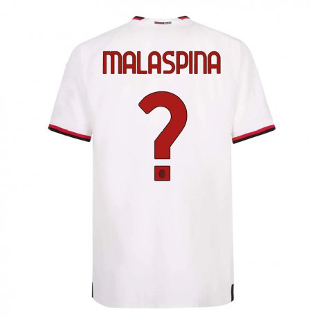 Kandiny Homme Maillot Mattia Malaspina #0 Blanc Rouge Tenues Extérieur 2022/23 T-Shirt