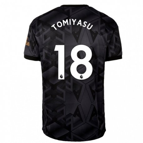 Kandiny Homme Maillot Takehiro Tomiyasu #18 Gris Noir Tenues Extérieur 2022/23 T-shirt