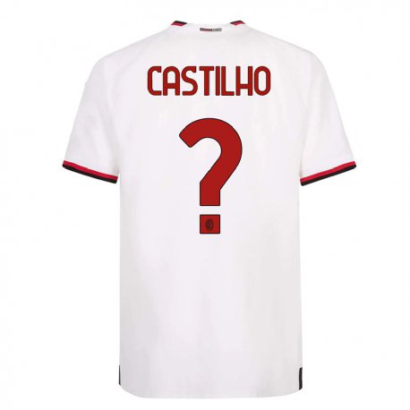 Kandiny Homme Maillot Estevan Amaral Castilho #0 Blanc Rouge Tenues Extérieur 2022/23 T-Shirt