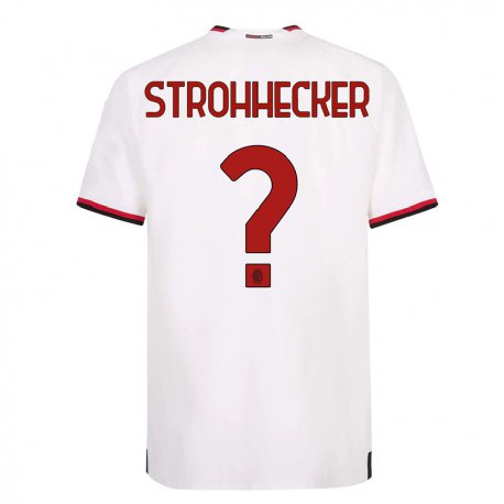 Kandiny Homme Maillot Riccardo Strohhecker #0 Blanc Rouge Tenues Extérieur 2022/23 T-Shirt