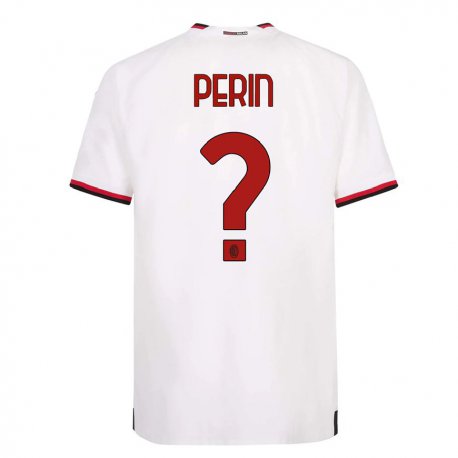 Kandiny Homme Maillot Ernesto Perin #0 Blanc Rouge Tenues Extérieur 2022/23 T-Shirt