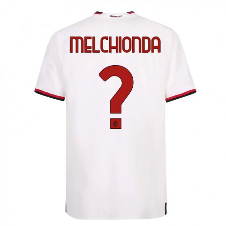 Kandiny Homme Maillot Marco Melchionda #0 Blanc Rouge Tenues Extérieur 2022/23 T-Shirt