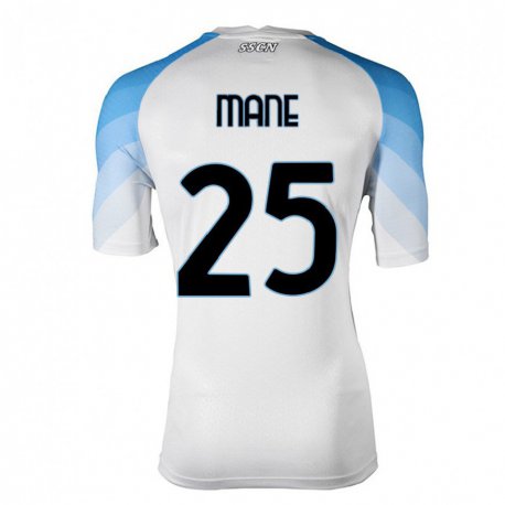 Kandiny Homme Maillot Balla Mousa Mane #25 Blanc Bleu Ciel Tenues Extérieur 2022/23 T-Shirt