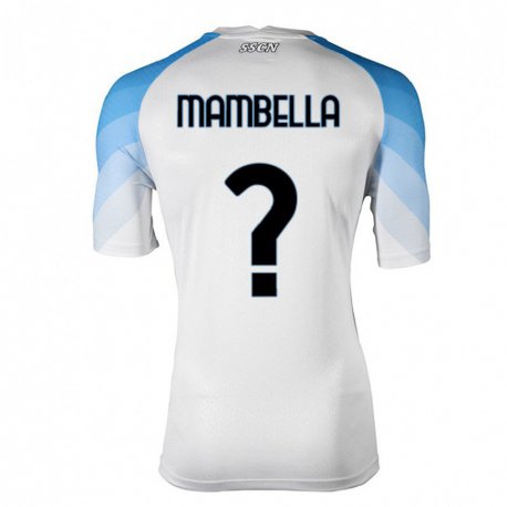 Kandiny Homme Maillot Andrea Mambella #0 Blanc Bleu Ciel Tenues Extérieur 2022/23 T-Shirt