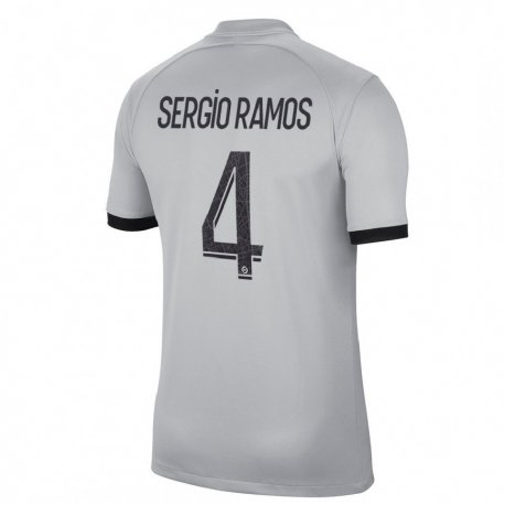 Kandiny Homme Maillot Sergio Ramos #4 Gris Tenues Extérieur 2022/23 T-Shirt