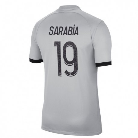 Kandiny Homme Maillot Pablo Sarabia #19 Gris Tenues Extérieur 2022/23 T-Shirt