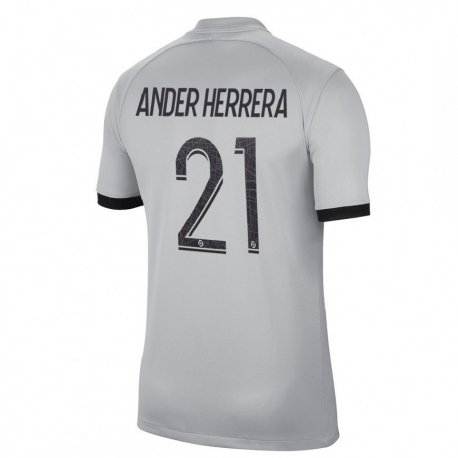 Kandiny Homme Maillot Ander Herrera #21 Gris Tenues Extérieur 2022/23 T-Shirt