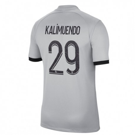 Kandiny Homme Maillot Arnaud Kalimuendo #29 Gris Tenues Extérieur 2022/23 T-Shirt