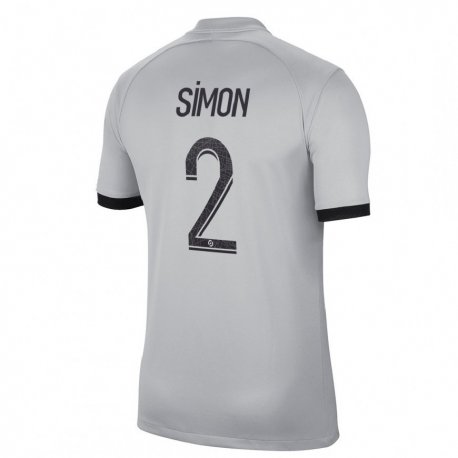 Kandiny Homme Maillot Benedicte Simon #2 Gris Tenues Extérieur 2022/23 T-Shirt