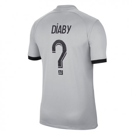 Kandiny Homme Maillot Ibrahima Diaby #0 Gris Tenues Extérieur 2022/23 T-Shirt