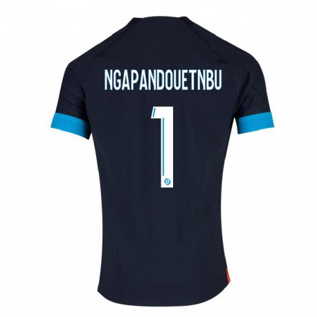 Kandiny Homme Maillot Simon Ngapandouetnbu #1 Olympique Noir Tenues Extérieur 2022/23 T-Shirt