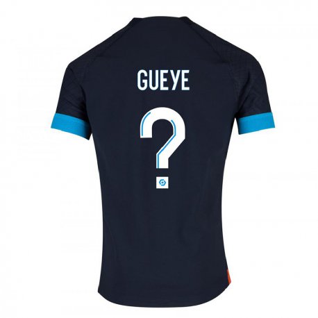 Kandiny Homme Maillot Daouda Gueye #0 Olympique Noir Tenues Extérieur 2022/23 T-Shirt