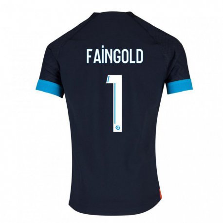 Kandiny Homme Maillot Abbie Faingold #1 Olympique Noir Tenues Extérieur 2022/23 T-Shirt