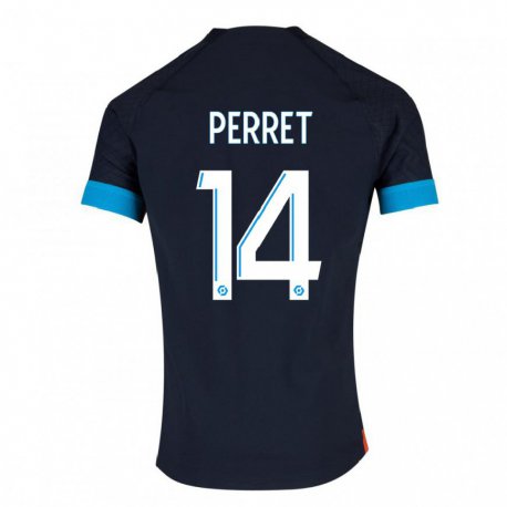 Kandiny Homme Maillot Jenny Perret #14 Olympique Noir Tenues Extérieur 2022/23 T-shirt