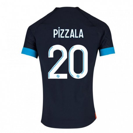 Kandiny Homme Maillot Caroline Pizzala #20 Olympique Noir Tenues Extérieur 2022/23 T-Shirt