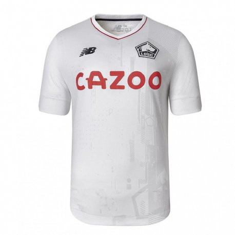 Kandiny Homme Maillot Floriane Azem #1 Blanc Cramoisi Tenues Extérieur 2022/23 T-Shirt
