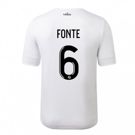 Kandiny Homme Maillot Jose Fonte #6 Blanc Cramoisi Tenues Extérieur 2022/23 T-Shirt